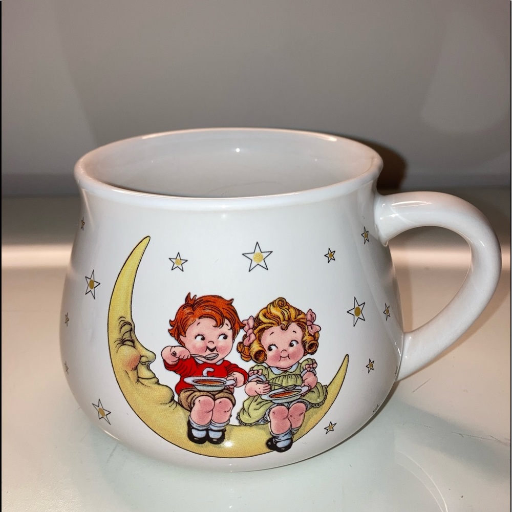 Vintage Campbell's Kid Soup Mug Cups Man in the Moon Stars